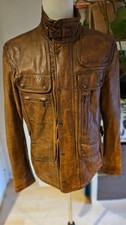 Belstaff Maple Leather Jacket Antique Brown Size XL Malenotti Era