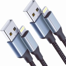 2 FT 2 Pack MFi Certified USB to Lightning Charging Cable for Apple iPhone