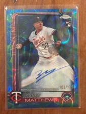 2025 Topps Chrome Update #RA-ZM Zebby Matthews Blue-Green Lava Lamp 103/175