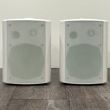 Herdio 5.25" 300W Indoor Outdoor Patio Wall Mount Speaker PAIR White HOS-501