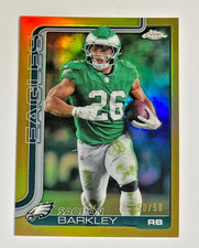 2025 TOPPS CHROME NFL SAQUON BARKLEY TRUE GOLD REFRACTOR SP #50/50 BOOKEND #248