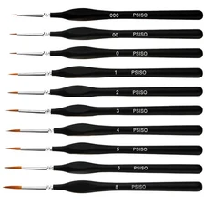 PSISO 10 PCS Miniature Paint Brushes Kit Fine Detail Painting Brush Micro Pro...