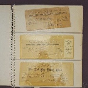 Vintage Bank Checks Album Collection Lot incl Cherokee Natl Bank & Pepsi-Cola