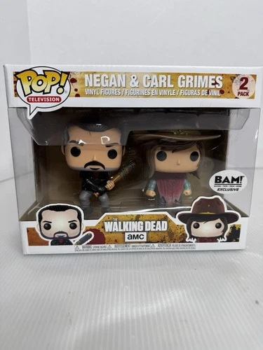 🔥Funko Pop! TV: The Walking Dead - Negan & Carl Grimes 2 Pk Vaulted BAM