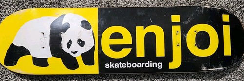 ENJOI Half & Half Black & Yellow with Panda Skateboard Deck 8/30"