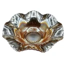 Vintage Carnival Glass Bowl Ruffled Sawtooth Edge 9” Imperial Marigold