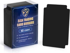 ZLCA 50 Pieces Trading Card Dividers, Playing Page Dividers 50, Black
