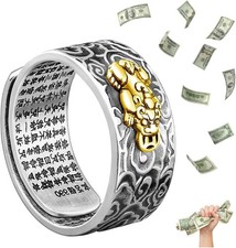 Feng Shui Pixiu Mantra Amulet Lucky Adjustable Ring Buddhist Good Luck Mantra Do