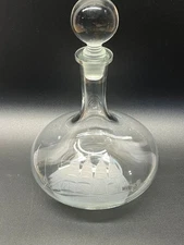 Vintage Toscany Nautical Clipper Decanter Etched Ship