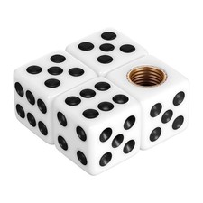 4 Pcs Dice Tire Valve Stem Caps Universal Copper Tire Valve Stem Covers Dice ...