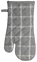 Ofenhandschuh Backhandschuh Topfhandschuh Kariert Karodesign Grau / Weiß