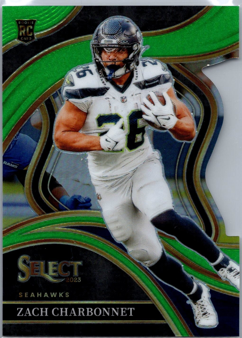 2023 Panini Select Club Level Zach Charbonnet #202 Neon Green Die-Cut /499