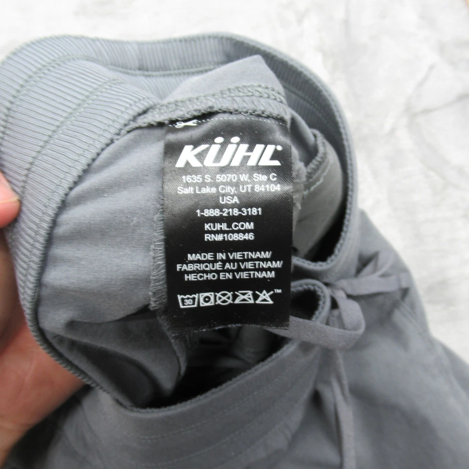 Pantalones KUHL Para Hombre Pequeños Gris Cordón Rendimiento Aire Libre Senderismo Viento Lluvia 28x30 Foto 3 de 4