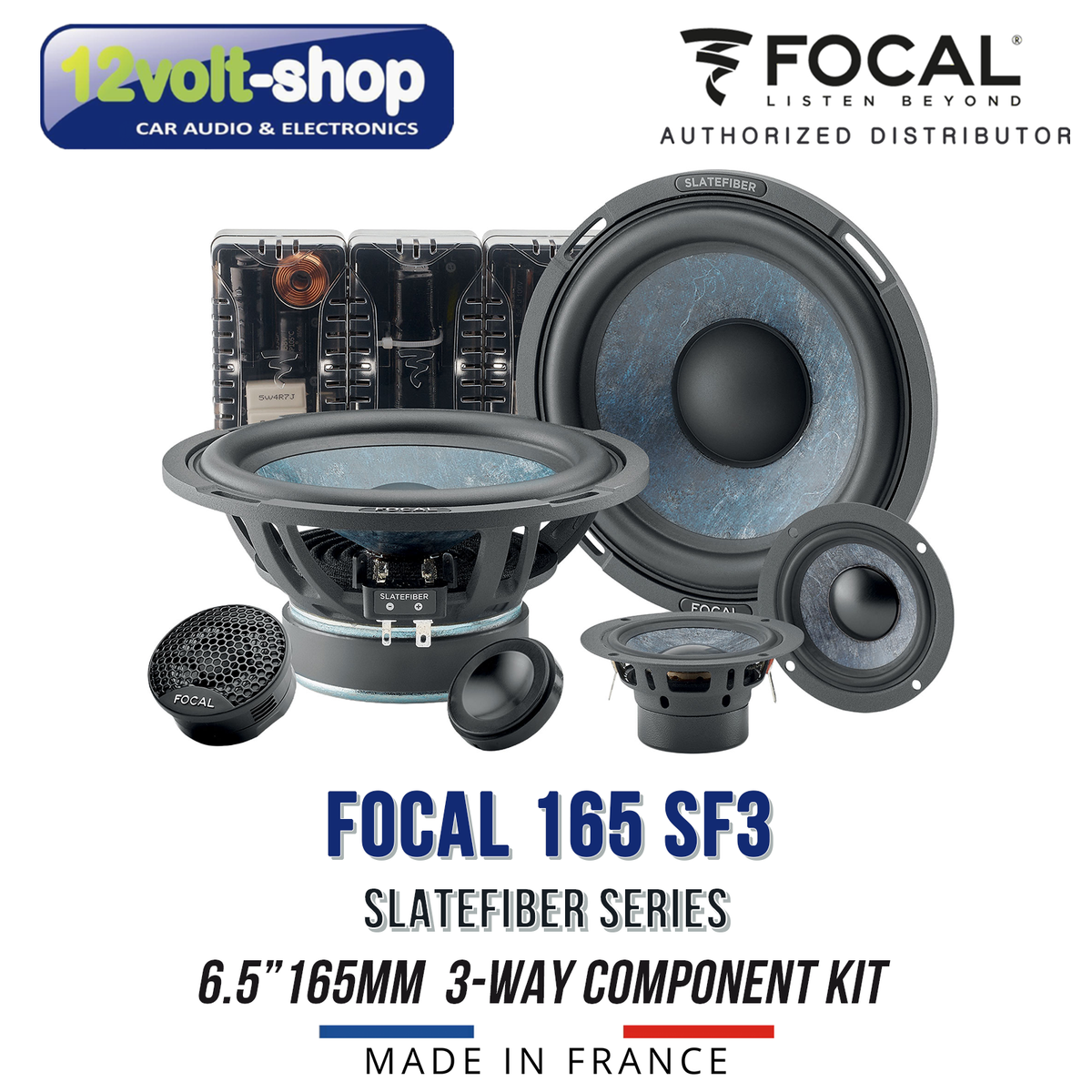 FOCAL 165 SF3 -NEW Slatefiber cone 6.5'' 3-way component speaker