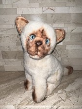 Vintage E  J Prima Classic Collection Plush Siamese Cat Stuffed 13" Hong Kong