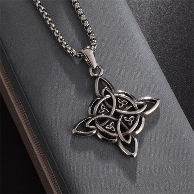 Witch Knot Stainless Steel Pendant Necklace Men's Fashion Jewelry Jewelry Gift