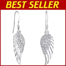 Guardian Angel Wings Threader Earrings - Sterling Silver