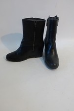 Prada Black Leather Linea Rossa Ankle Concealed Wedge Heel Boots 37.5 US/7.5
