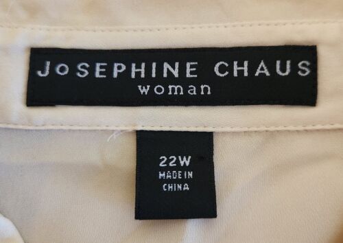 Josephine Chaus Cream 100% Silk Soft Long Sleeve Classic Blouse Size 22W - Picture 7 of 9