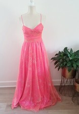 Hailey Logan Adrianna Papell Hot Pink Barbie Sleeveless Glittter Gown Dress 5/6