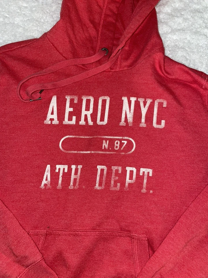 Aeropostale talla Sudadera con capucha S clásica roja lavada. Cómodo *nt. Desc* Foto 3 de 4