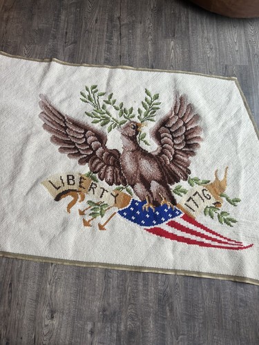 De colección Eagle Liberty 1776 Patriótica Bandera Americana Punta de Aguja Crewel Grande - Imagen 12 de 18