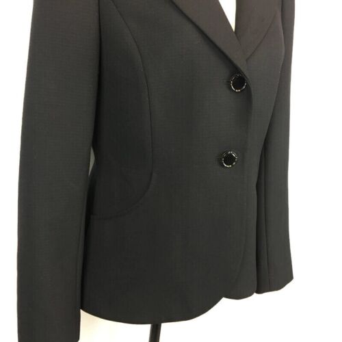 Antonio Melani Black Two Button Blazer Jacket Womens 8 Black Gold Buttons - Picture 2 of 9