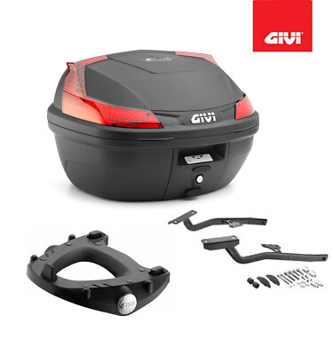 GIVI Set Bauletto Schwarz B37N + Halterungen Yamaha FZ1 1000 2014 2015
