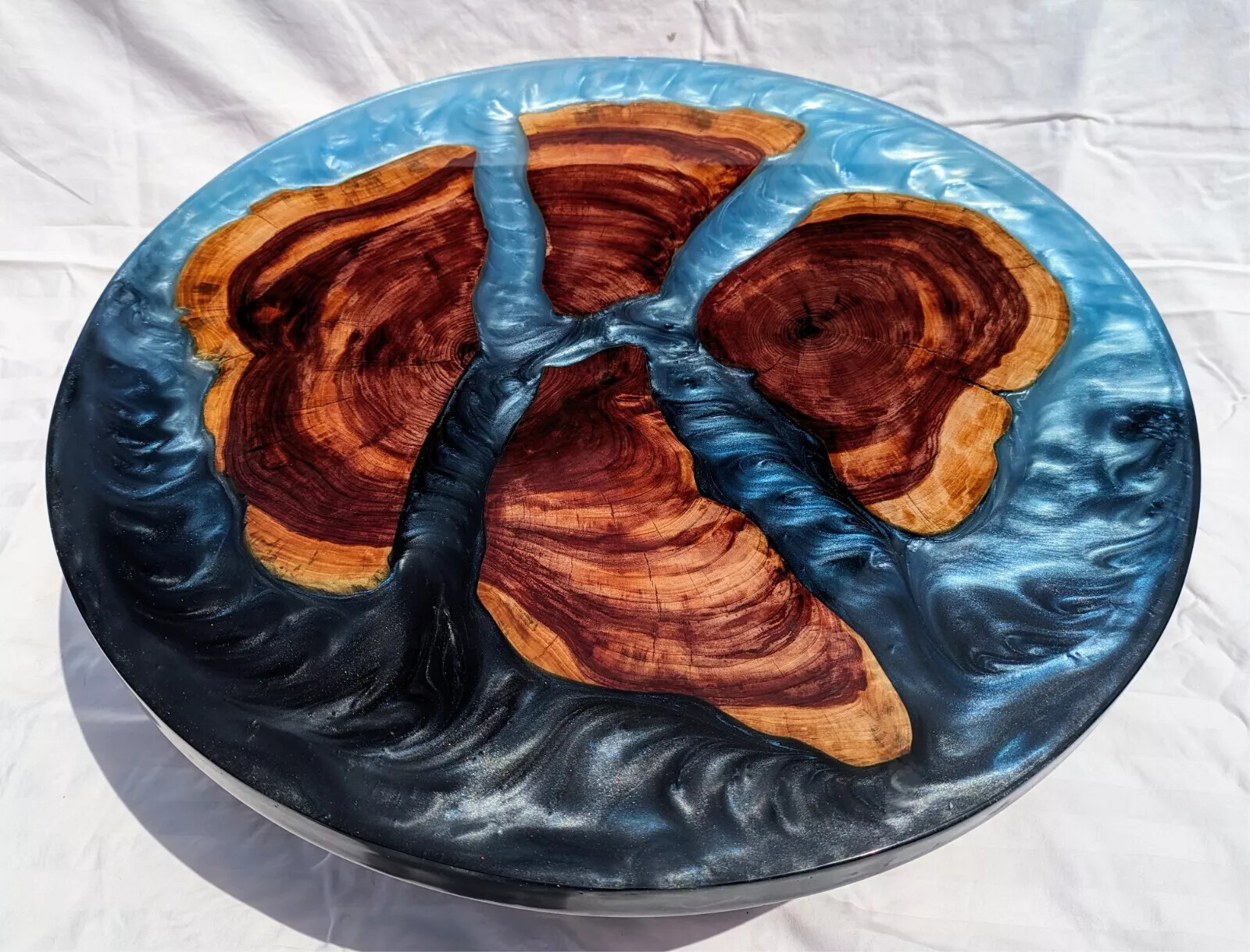 Epoxy Round Coffee Table Unique Round Epoxy Resin Table – Functional Art Piece
