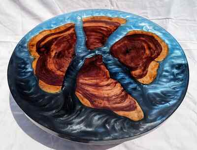 Epoxy Round Coffee Table Unique Round Epoxy Resin Table   Functional Art Piece