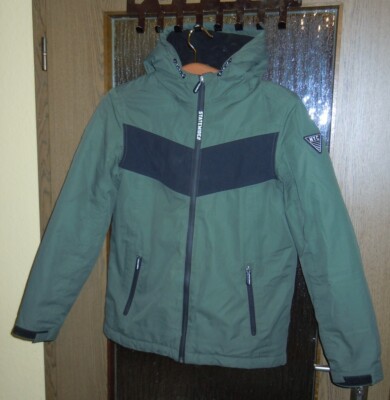 04-25 dicke Winterjacke  Gr. 164 grün raintex all wether gear