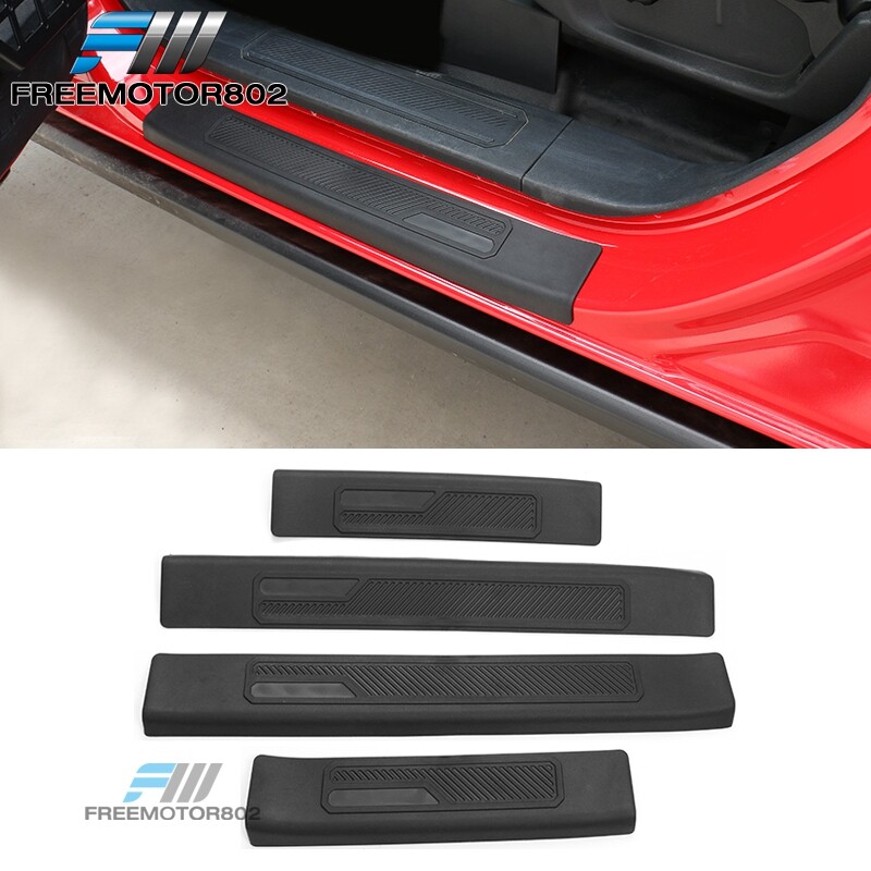 Fits 21-25 Ford Bronco 4Dr Door Edge Protector Cover Scuff Plate Guard Black TPE