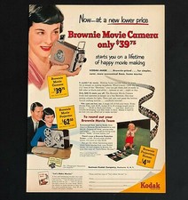 1953 Kodak Advertisement Brownie Movie Camera Projector Photo Vintage Print AD