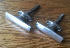 1920s T~SHAPED HANDLES vtg antique exterior non locking door