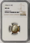 1964-D Roosevelt Dime Silver 10C MS 66 NGC