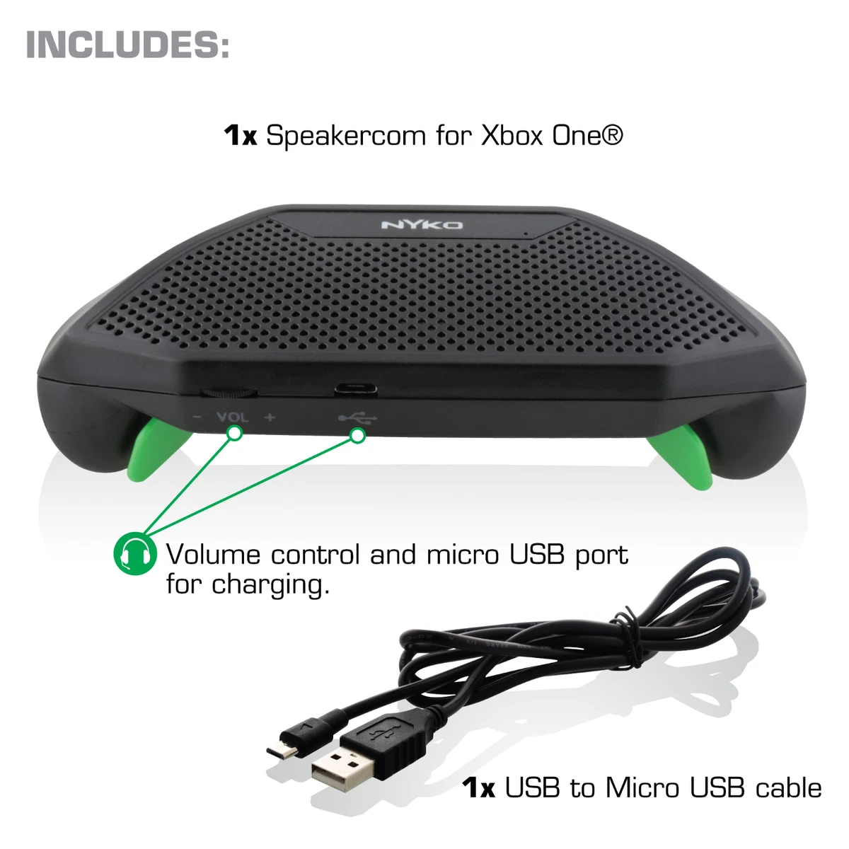 Nyko Speakercom for Xbox One Headset Alternative Push to talk