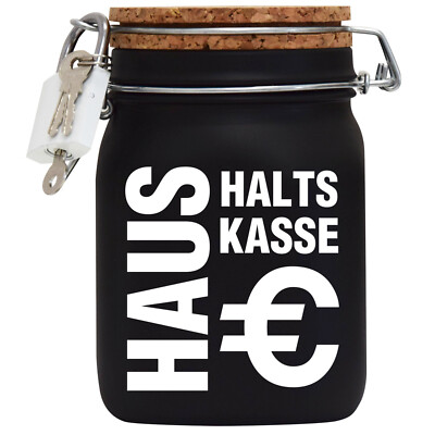 Spardose Geld Geschenk Ideen Haushaltskasse Schwarz Größe L 1 Liter 