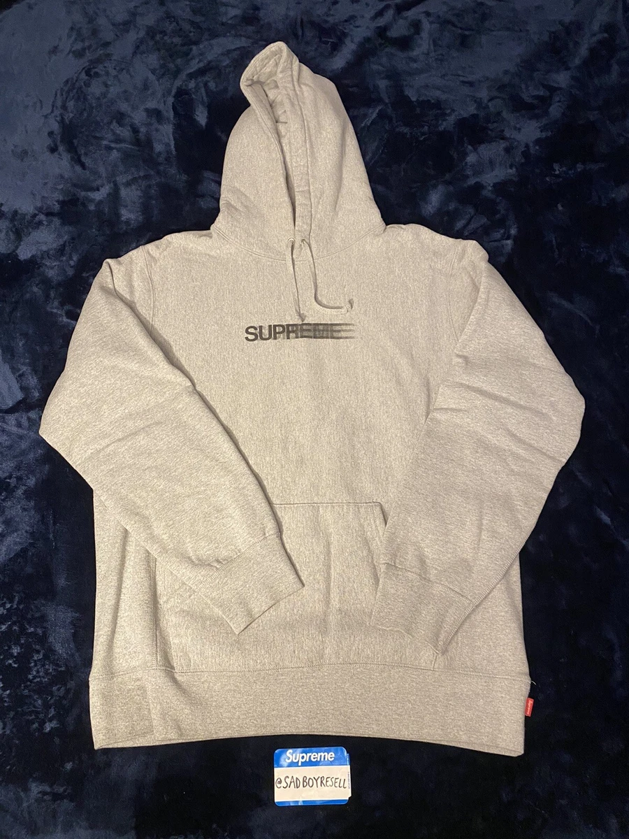 SUPREME OG Motion Logo Heather Gray Pullover Hoodie Sweatshirt 2016 Size XL