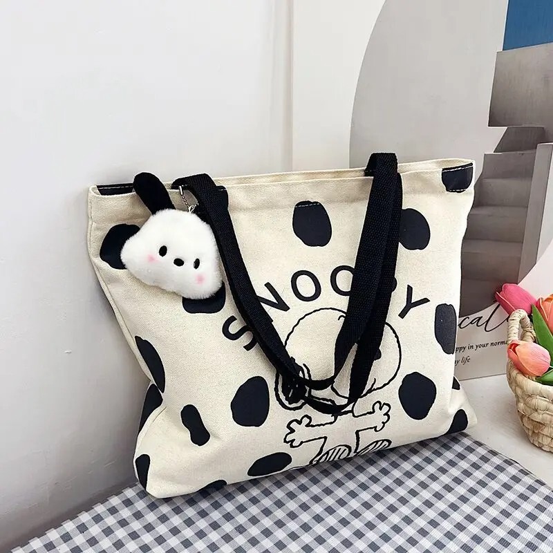 High-Capacity Canvas Bag – Fashionable Snoopy Tote for Women, One Shoulder Handb