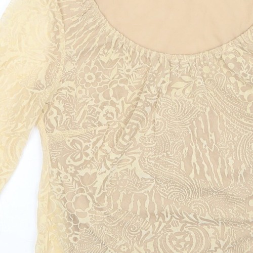 NEXT Womens Beige Paisley Polyester Blend Blouse Size 16 - Picture 10 of 12