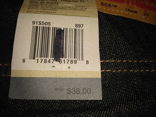 Boys LEVIS 505 STRAIGHT Slim 3D Black Jeans regular fit Size 14 "25x27" - Picture 6 of 10