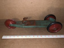 Vintage Antique Metal Foot Skate On Wheels