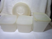 Vintage heavy duty Food Freezer Containers * Lot of 3 * Plus One Tupperware Bowl
