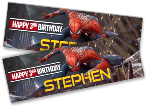 Personalised Birthday Banners Super Hero Design Children Kid Party Decoration 66 - Picture 14 of 22