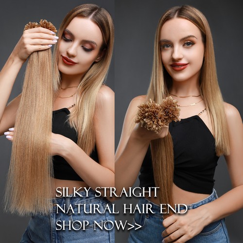 THICK 1G/0.5G Fusion Keratin Nail U Tip Remy Human Hair Extensions Pre Bonded US - Picture 5 of 49