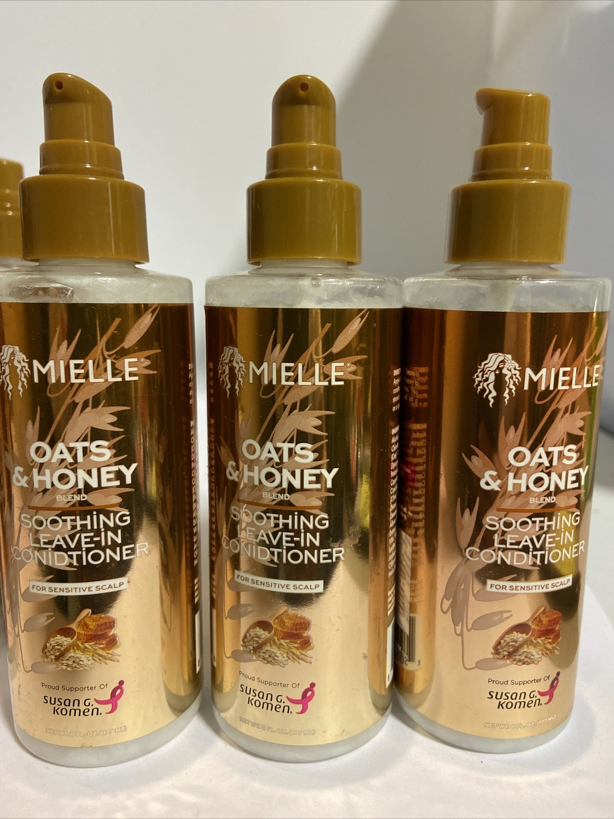 (3) Acondicionador calmante sin enjuague Mielle Oats & Honey 6 OZ "Envío Gratis" (N.C)
