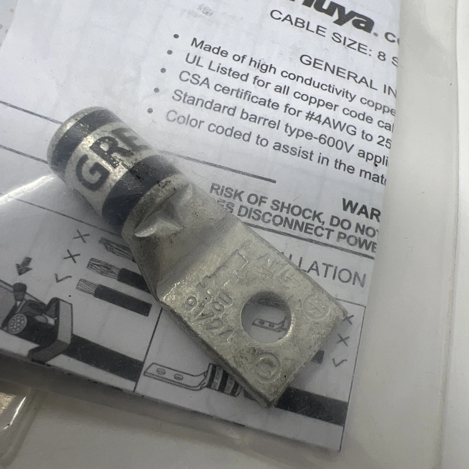 Lot of 30 Huya Grey Die 29 DA0410 Cable Size 8 STR TO 500 MCM Copper Lugs - Image 4 of 4