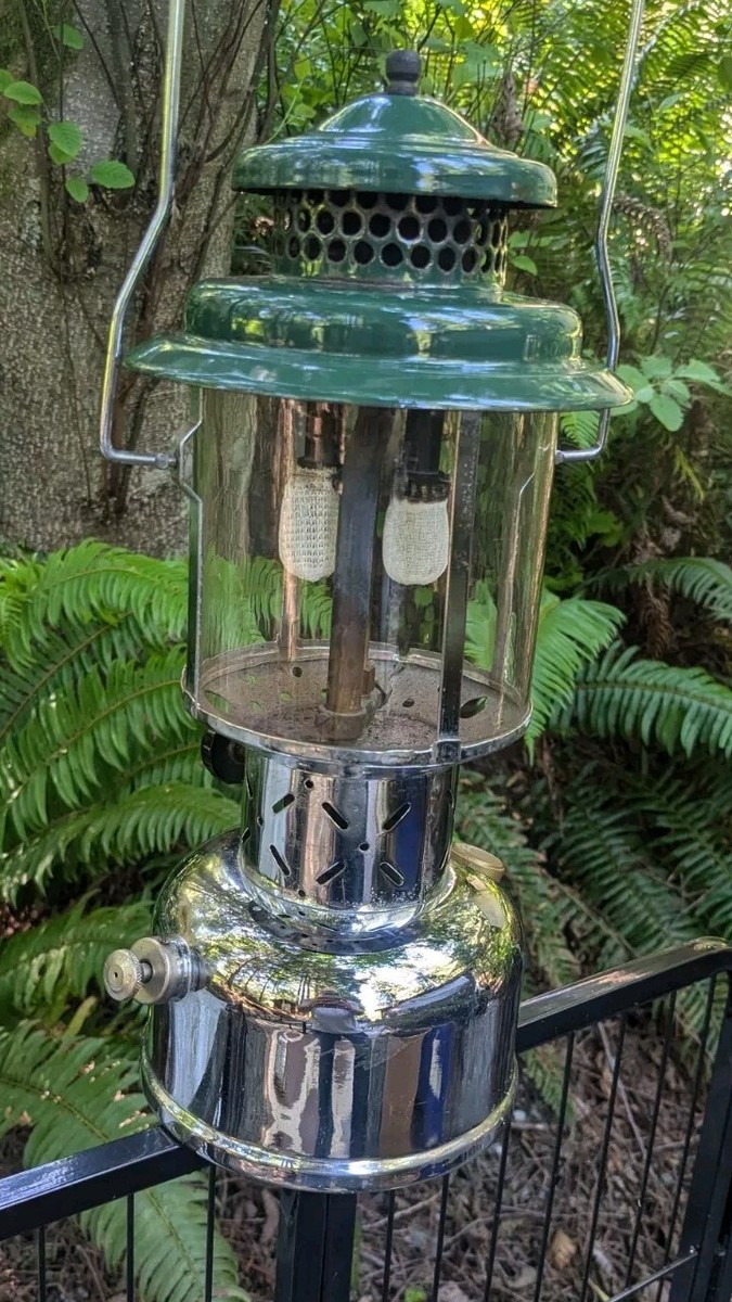 Vintage Coleman Chrome Gas Lantern 220D A-49 Sunshine of the Night