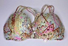 Victoria's Secret "The Fabulous" Pastel Printed Padded Bikini Top 34DD U151