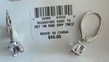 GIANI BERNINI Cubic Zirconia Sterling Silver 1.1” Drop Earrings NWT